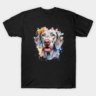 Weimaraner Bright Watercolor Painting T-Shirt